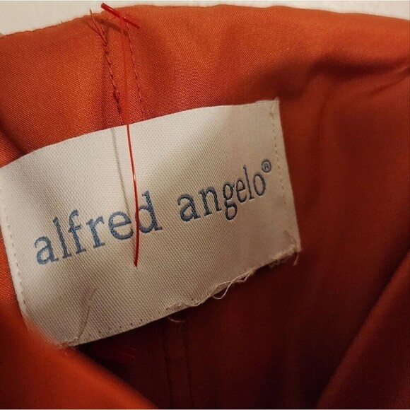 Alfred Angelo Rustic Orange Pixie Hem strapless Dress Size Large Like New - Picture 8 of 10